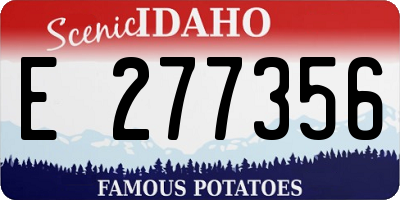 ID license plate E277356