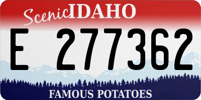 ID license plate E277362
