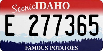 ID license plate E277365