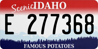 ID license plate E277368