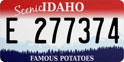 ID license plate E277374