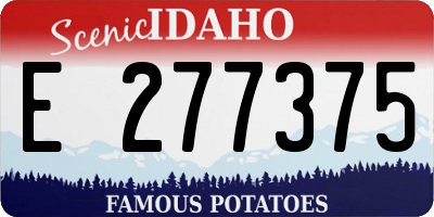 ID license plate E277375