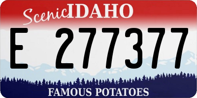ID license plate E277377