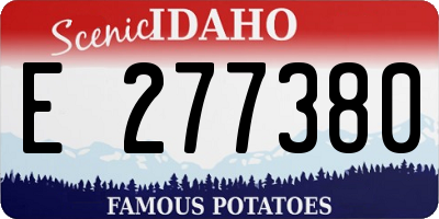 ID license plate E277380