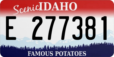 ID license plate E277381
