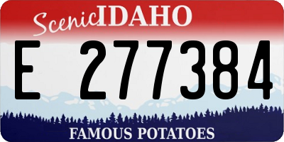 ID license plate E277384
