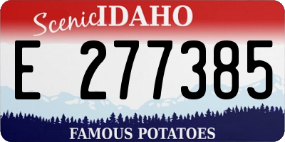 ID license plate E277385