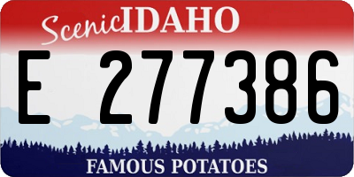 ID license plate E277386