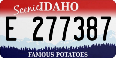 ID license plate E277387