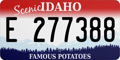 ID license plate E277388