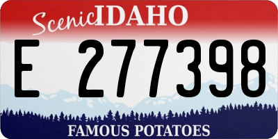 ID license plate E277398