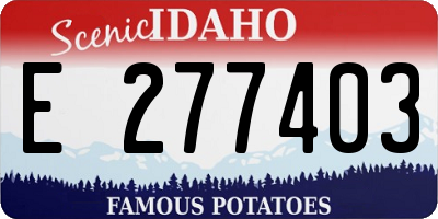 ID license plate E277403