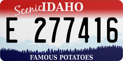 ID license plate E277416