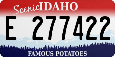 ID license plate E277422