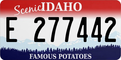 ID license plate E277442
