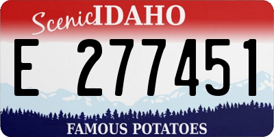ID license plate E277451