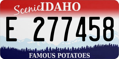 ID license plate E277458