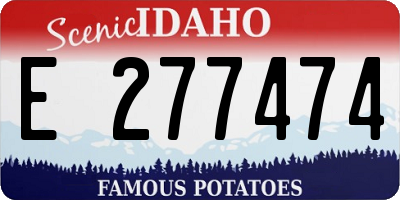 ID license plate E277474