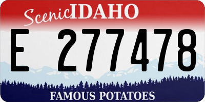 ID license plate E277478