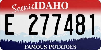ID license plate E277481