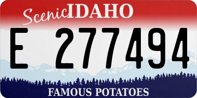 ID license plate E277494