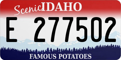 ID license plate E277502