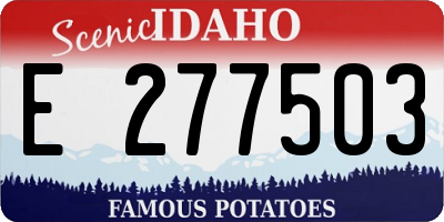 ID license plate E277503