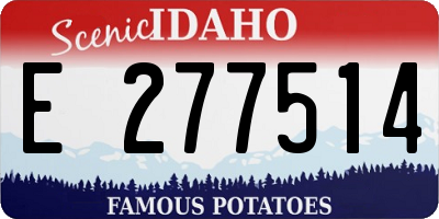 ID license plate E277514