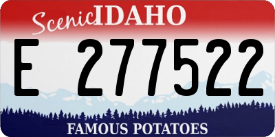 ID license plate E277522