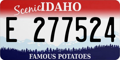 ID license plate E277524