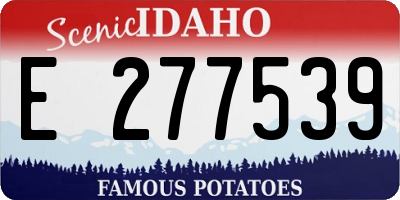 ID license plate E277539
