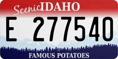 ID license plate E277540