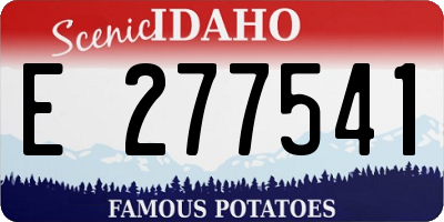 ID license plate E277541
