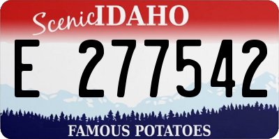 ID license plate E277542