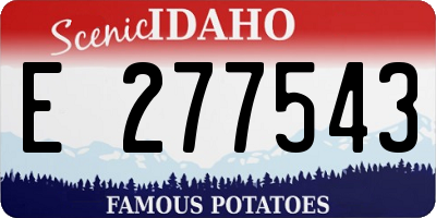 ID license plate E277543