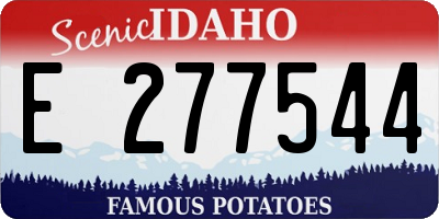ID license plate E277544