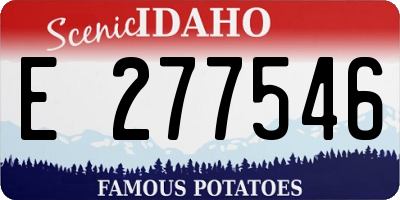 ID license plate E277546