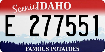 ID license plate E277551