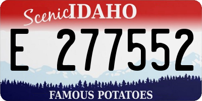 ID license plate E277552