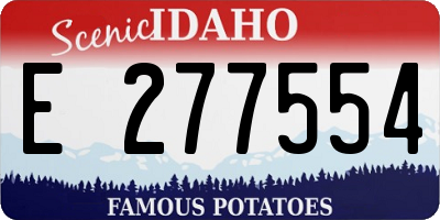 ID license plate E277554