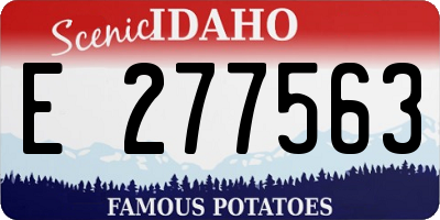 ID license plate E277563