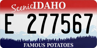ID license plate E277567