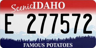 ID license plate E277572