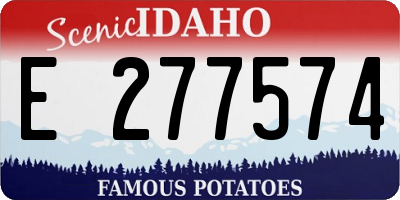 ID license plate E277574
