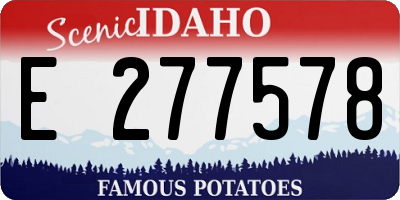 ID license plate E277578