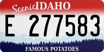 ID license plate E277583