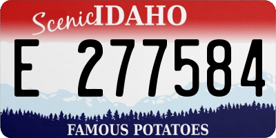 ID license plate E277584