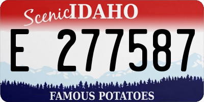 ID license plate E277587