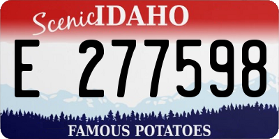 ID license plate E277598