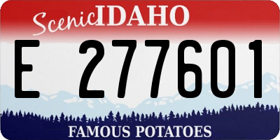 ID license plate E277601